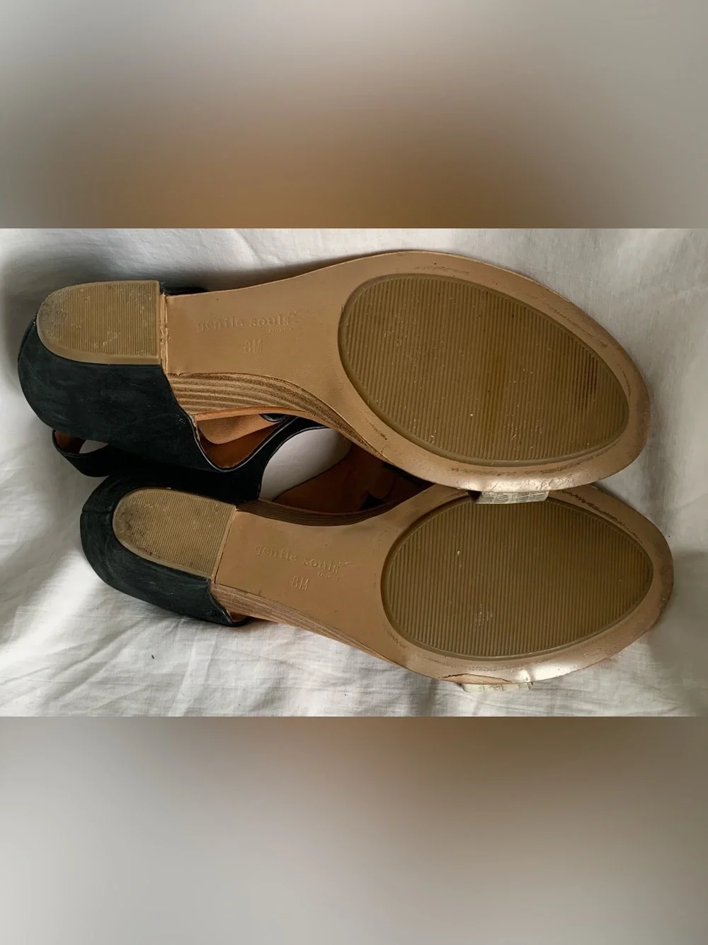 gentle souls Black and Beige Snake-Print T-Strap Sandals